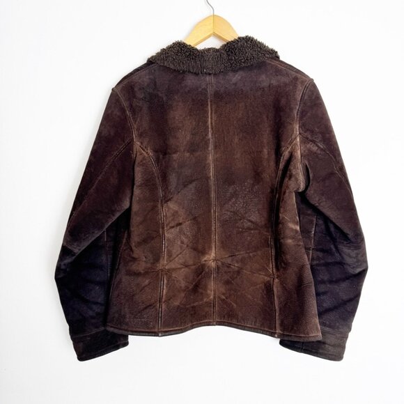 Vintage Danier Brown Suede Shearling Jacket - Picture 4 of 7